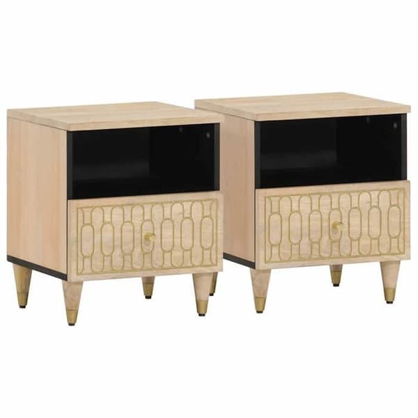 Maison Exclusive - Natborde 2 stk 40x33x46 cm Solid mango træ