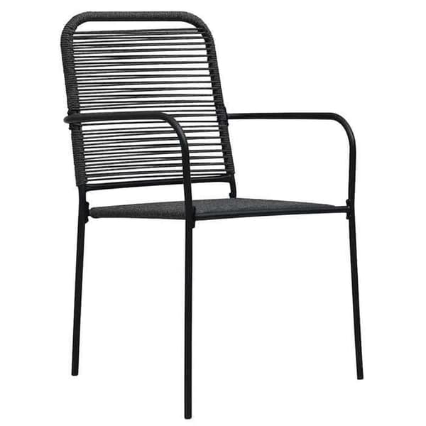 Maison Exclusive - Trädgårdsstolar set om 2 i bomull och stål svart Svart