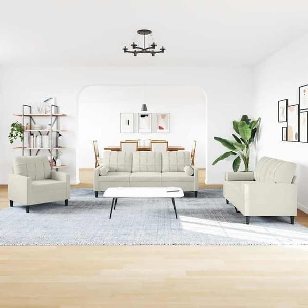 Maison Exclusive - 3-delars soffgrupp med kuddar och sammetstrumpor