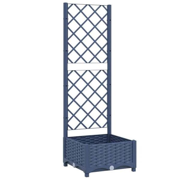 Maison Exclusive - Blomlåda med spaljé Blå Grå 40x40x121,5 cm PP