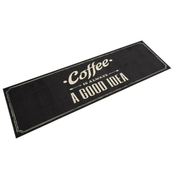Maison Exclusive - Vaskbart køkkenteppet tekst Coffee 45x150 cm fløjl