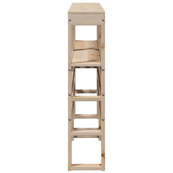 Maison Exclusive - Päätylevy hyllyillä 140 cm massiivipuusta