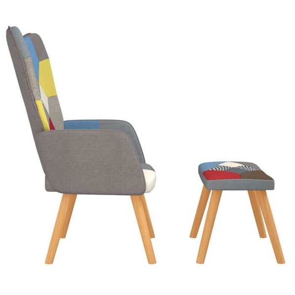 Maison Exclusive - Avkopplingsstol med fotstöd Patchwork Tyg