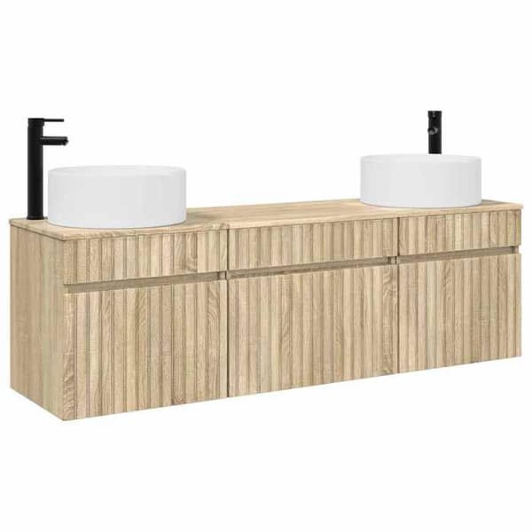 Maison Exclusive - Badeværelsesskabssæt 3 stk Sonoma Eg