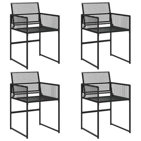 Maison Exclusive - Trädgårdsstolar set om 4 svart flätad resin Svart