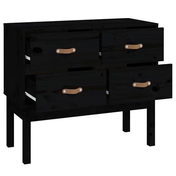 Maison Exclusive - Konsolskab Sort 90x40x78 cm Solid fyrretræ