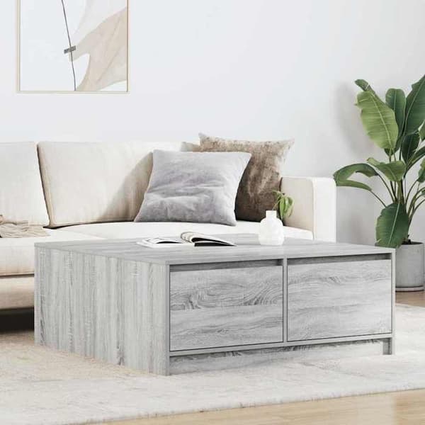 Maison Exclusive - Sofabord med skuffer sonoma grå 100x100x40 cm