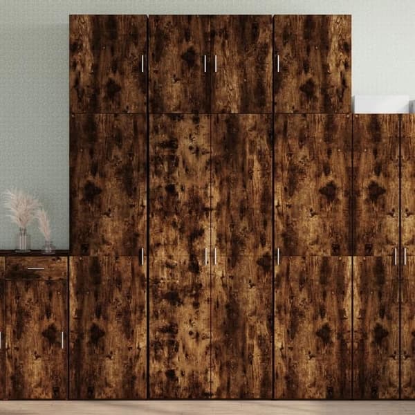 Maison Exclusive - Buffé hög ekrökt 80x42,5x249 cm ingenjörsträ