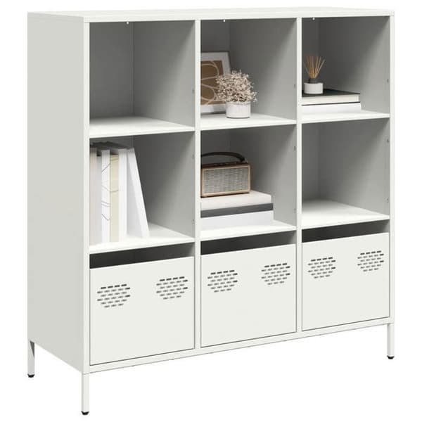 Maison Exclusive - Buffé hög vit 101,5x39x103,5 cm stål
