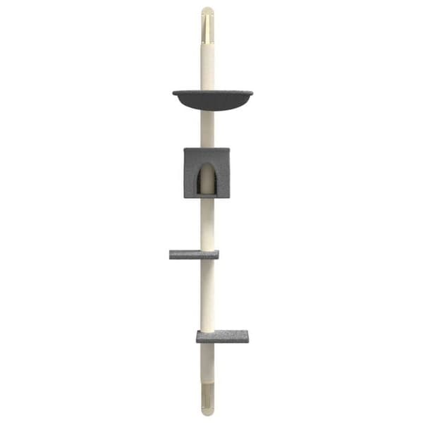 Maison Exclusive - Väggmonterad kattträd med klösträva mörkgrå 187 cm