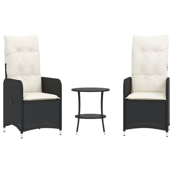 Maison Exclusive - Trädgårdsfällstolar set om 2 och bord i flätad resin