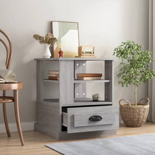 Maison Exclusive - Sidebord sonoma grå 50x50x60 cm ingeniørtræ
