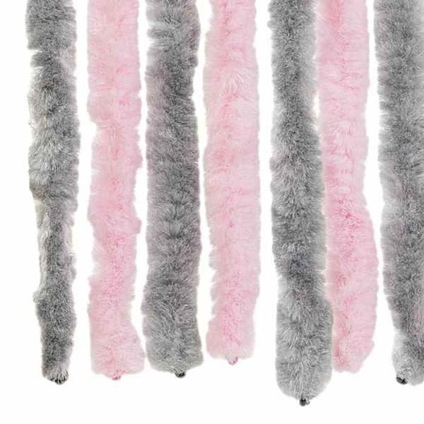 Maison Exclusive - Harmaa hopeinen ja vaaleanpunainen hyttysverkko 100x200 cm chenille