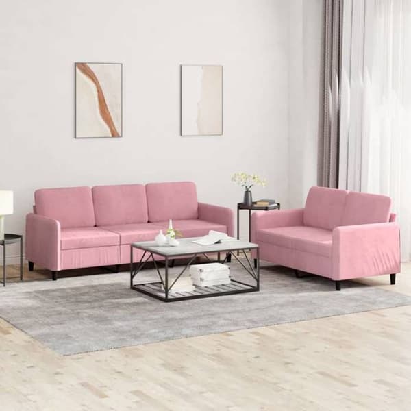 Maison Exclusive - Sæt af 2 sofaer i rosa velour
