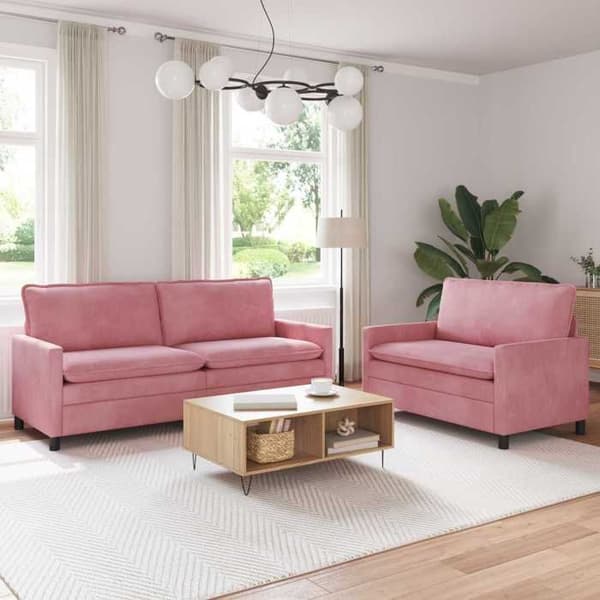 Maison Exclusive - Sæt af 2 Sofaer i Rosa Velour