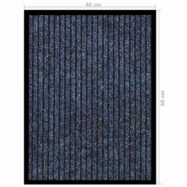 Maison Exclusive - Stribet dørmåtte Blå 40x60 cm Blå
