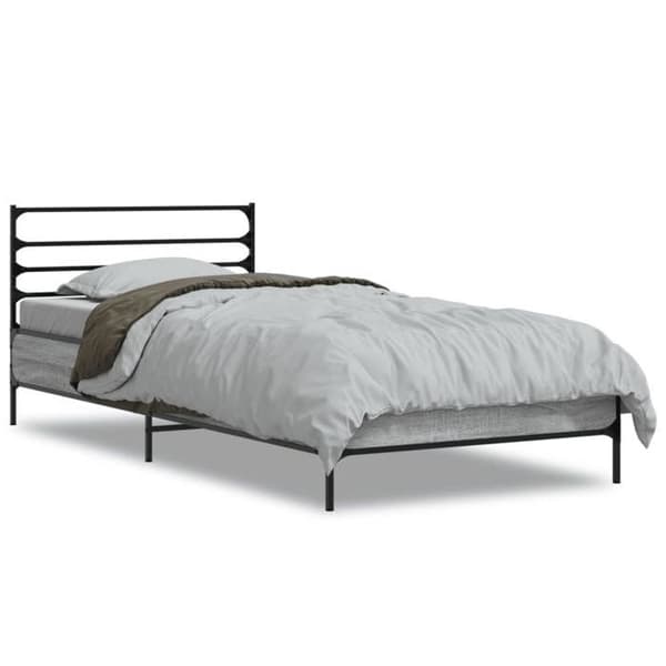 Maison Exclusive - Sengestel uden madras sonoma grå 75x190 cm sonoma grå