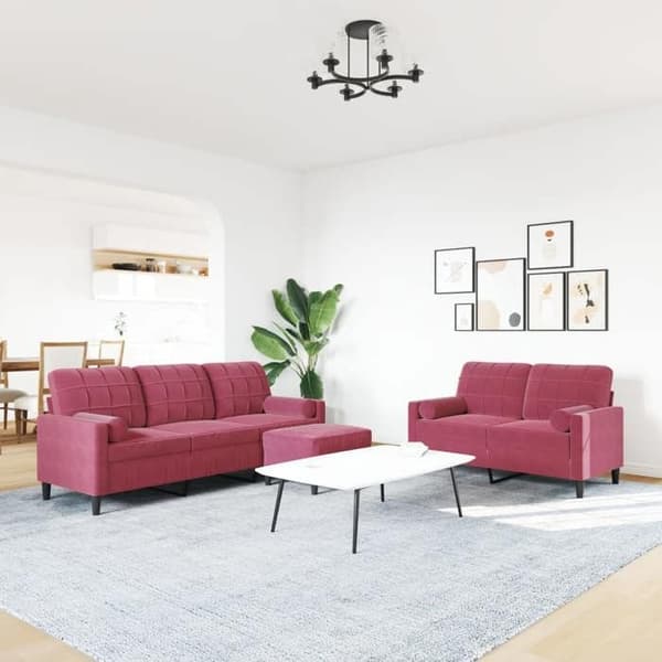 Maison Exclusive - Sæt af 3 sofaer med puder og velourpuder