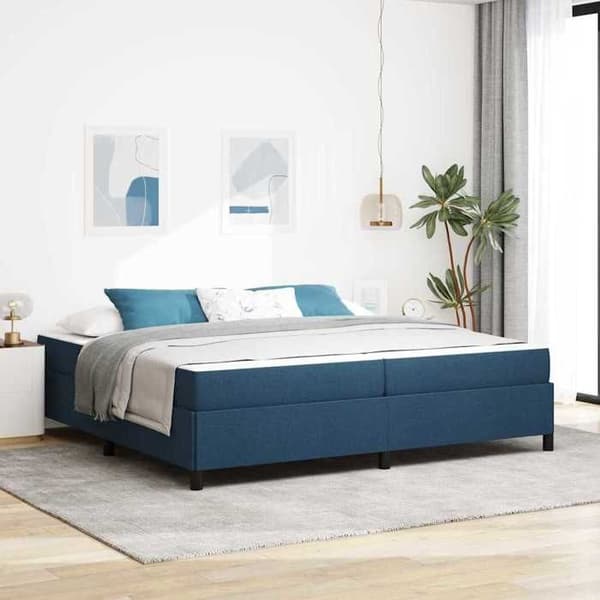 Maison Exclusive - Blå resårmadrass 200 x 200 cm tyg Blå