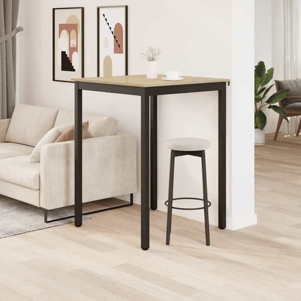 Matbord - EXKLUSIV HEM - Rektangulär modell 80 cm - Ingenjörsträ - Metallben - Grå