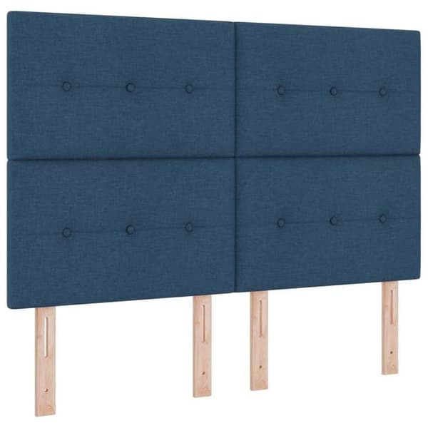 Sängram med madrass - EXKLUSIV HEM - Boxspring-säng - Blå - 140x190 cm - Tyg Blå