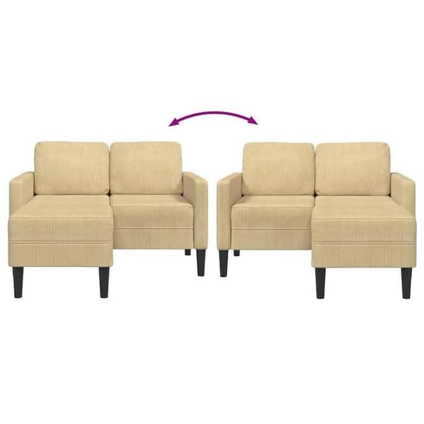 Maison Exclusive - 2-sits soffa med L-formad chaise longue i grön-grå 125 cm lin