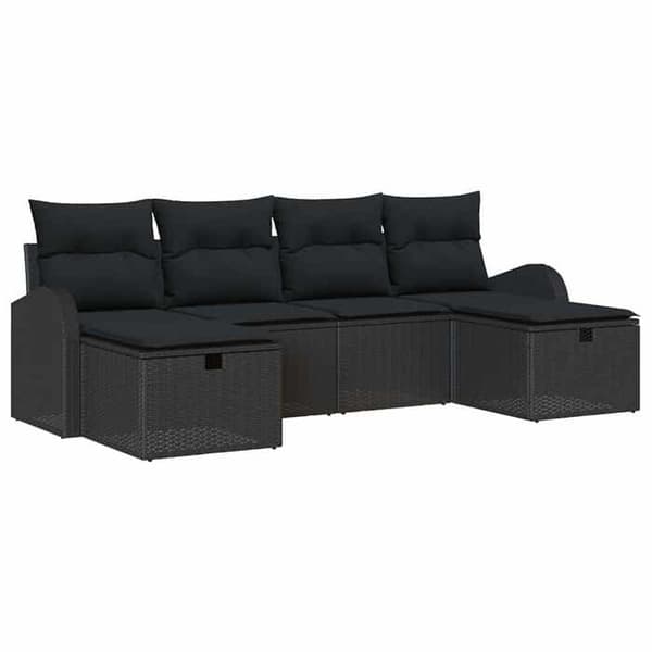Maison Exclusive - 6-delt have-sofa sæt i sort polyrotin Svart