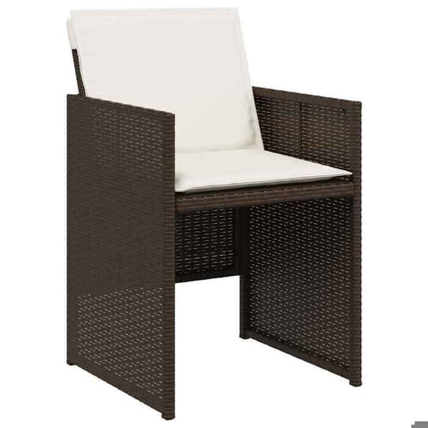 Maison Exclusive - Trädgårdsstolar med kuddar, set om 4, brun flätad resin brun