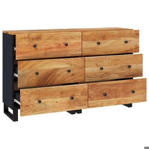 Maison Exclusive - Bufféer 2 st 60x33x75 cm massiv akaciaträ
