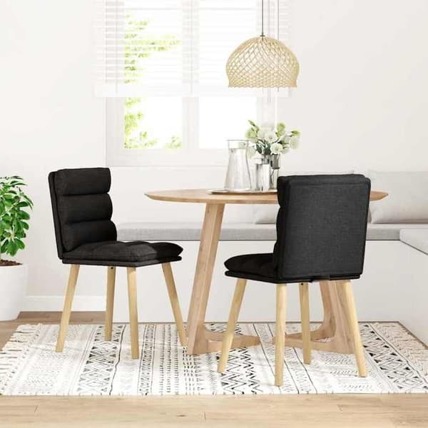 Maison Exclusive - Spisestole sæt af 2 sort stof Svart