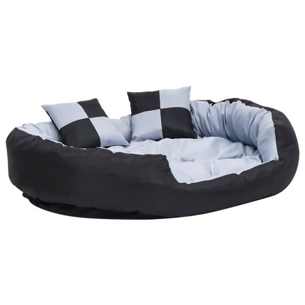 Maison Exclusive - Vaskbart vendbart hundepude Grå og sort 110x80x23 cm Grå och svart