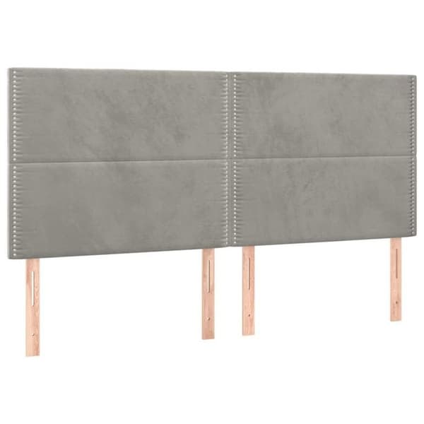 Maison Exclusive - Vaaleanharmaa pääty 200x5x118/128 cm Sametti Ljusgrått