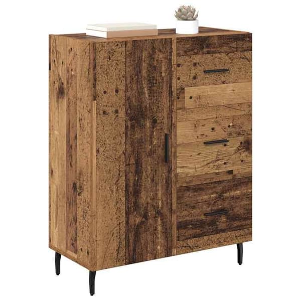Buffet bas - EKSKLUSIVT HUS - 69,5 x 34 x 90 cm - Ingeniørtræ - Jernben - Indbyggede hylder