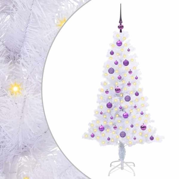 Kunstig juletræ - EKSKLUSIV HUS - Moderne - 150 cm - 150 hvide LED - PVC & stål, USB Vit