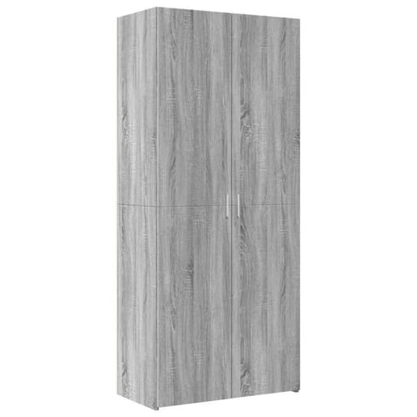 Maison Exclusive - Buffé hög sonoma grå 80x42,5x185 cm ingenjörsträ Sonoma grå