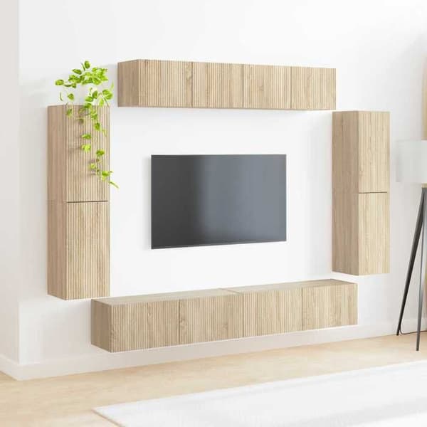 Maison Exclusive - TV-möbel 8 delar Ek Sonoma