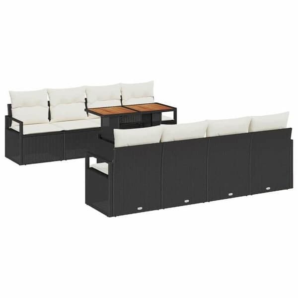 Lounge-soffor - MAISON EXCLUSIVE - 9-delars set - Poly rattan - Massivt akacia - Vit