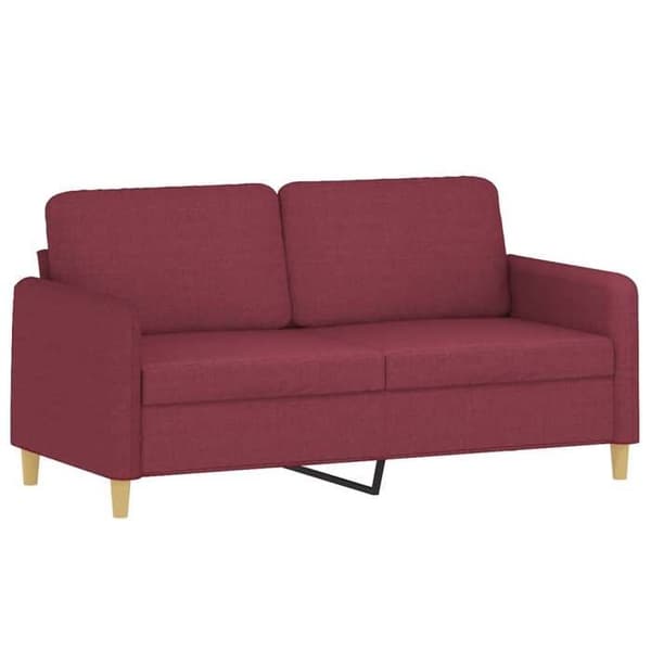 Maison Exclusive - Soffa 2 platser med bordeaux kuddar 140 cm tyg Bordeaux