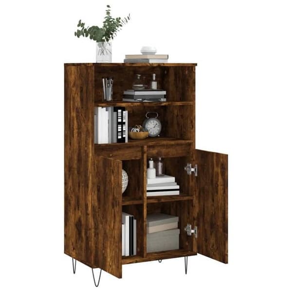 Maison Exclusive - Buffé hög Ek rökig 60x36x110 cm Ingenjörsträ