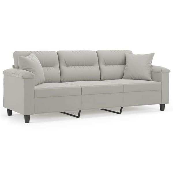 Maison Exclusive - Soffa 3 platser med ljusgrå kuddar 180 cm