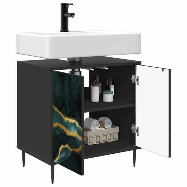 Maison Exclusive - Badeværelsesskab WIJHE Sort eg 60 x 40 x 61 cm