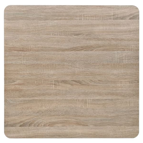 Maison Exclusive - Bistrobord MDF og stål Kvadratisk 80x80x75 cm Egetræ farve