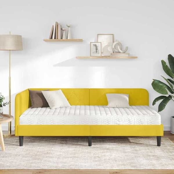 Maison Exclusive - Gul hörnsängram 100 x 200 cm Sammet Gul
