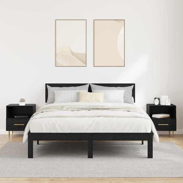 Maison Exclusive - Natbord 2 dele Sort 40 x 35 x 47,5 cm