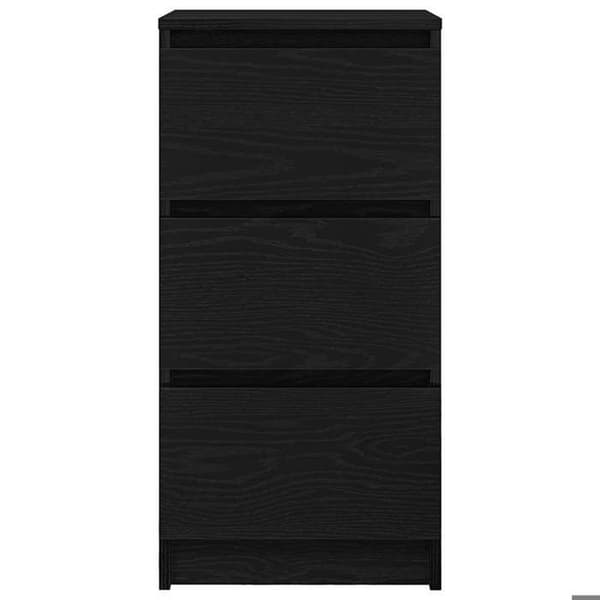 Maison Exclusive - Buffet i sort egetræ 37,5x35x76 cm i ingeniørtræ