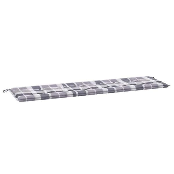 Maison Exclusive - Bænkpude til have med grå tern 180x50x3 cm Grå