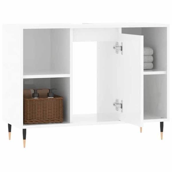 Maison Exclusive - Hvid glans badeværelsesskab 80x33x60 cm