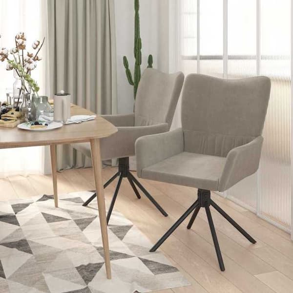 Maison Exclusive - Snurrande matstolar set om 2 Ljusgrå Sammet