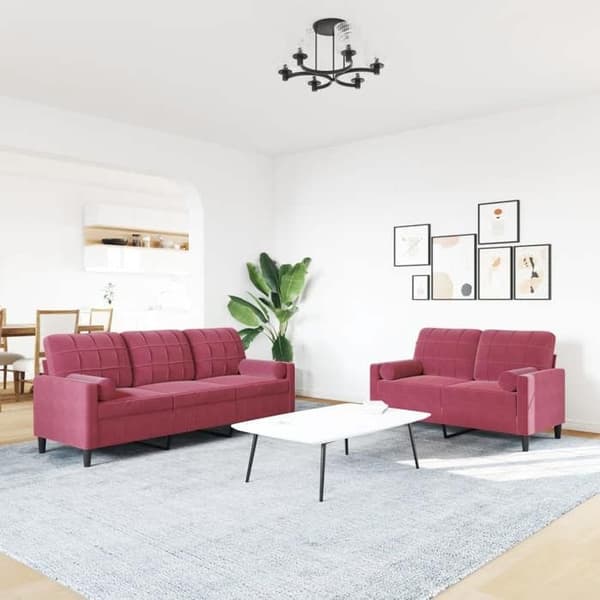 Maison Exclusive - Sæt af 2 sofaer med puder og velourpuder