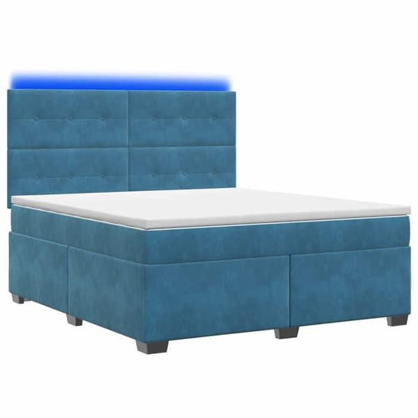 Maison Exclusive - Boxspring seng med madras Blå 140 x 200 cm Velour